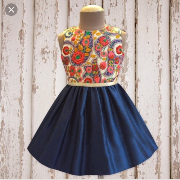 A.T.U.N Other - Navy blue dress with beautiful flower detail top